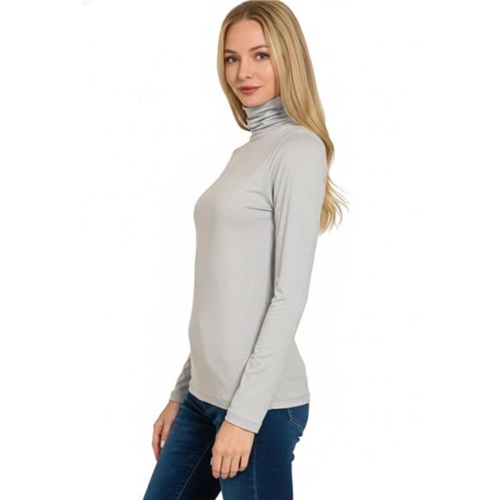 Zenana Premium Microfiber Mock Neck Top